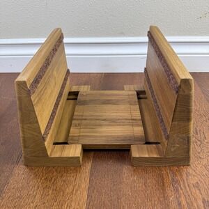 Vintage Kalmar Teakwood Expanding Record Holder Vinyl Storage Media Organizer